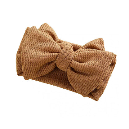 Solid Waffle Big Bow Headband