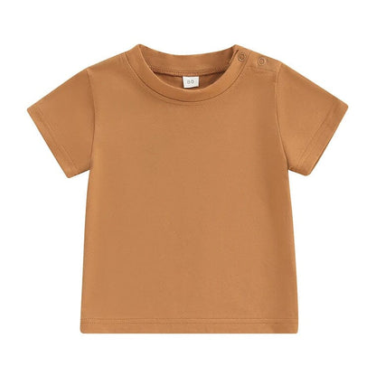 Solid Snap Buttons Toddler Tee
