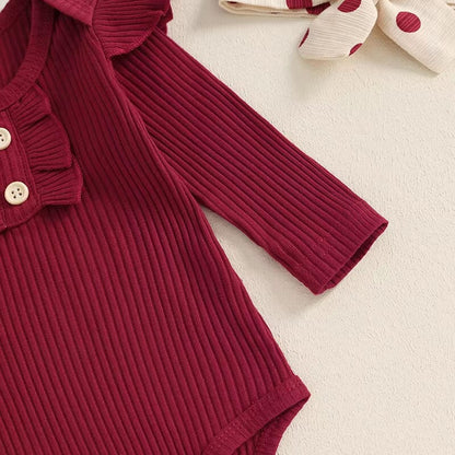 Long Sleeve Polka Dot Baby Set