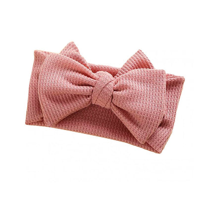 Solid Waffle Big Bow Headband