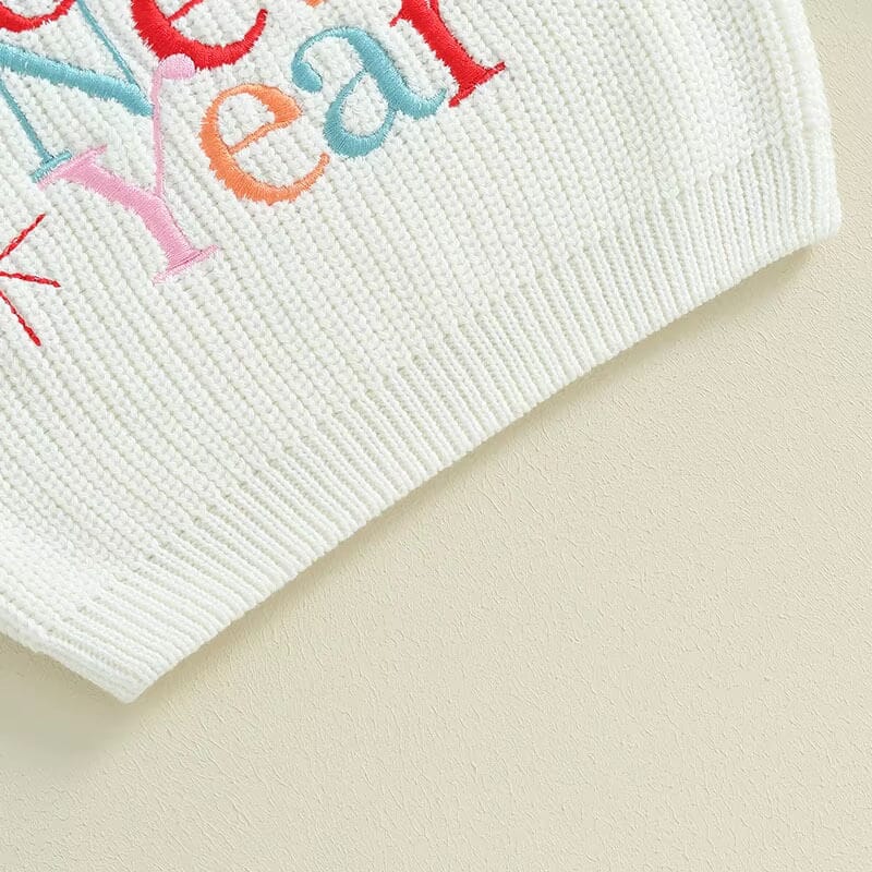 Happy New Year Knit Baby Sweater