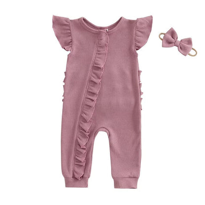 Sleeveless Purple Zip Up Baby Jumpsuit