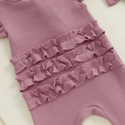 Sleeveless Purple Zip Up Baby Jumpsuit