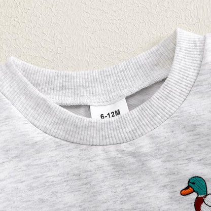Long Sleeve Duck Embroidered Toddler Set