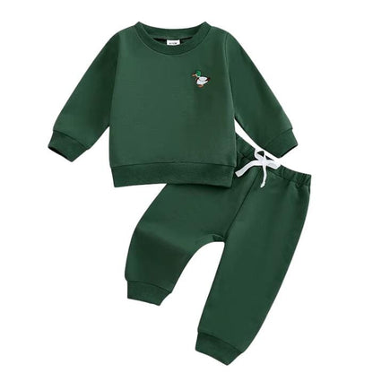 Long Sleeve Duck Embroidered Toddler Set