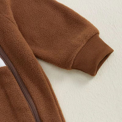 Long Sleeve Football Hooded Baby Jumpsuit