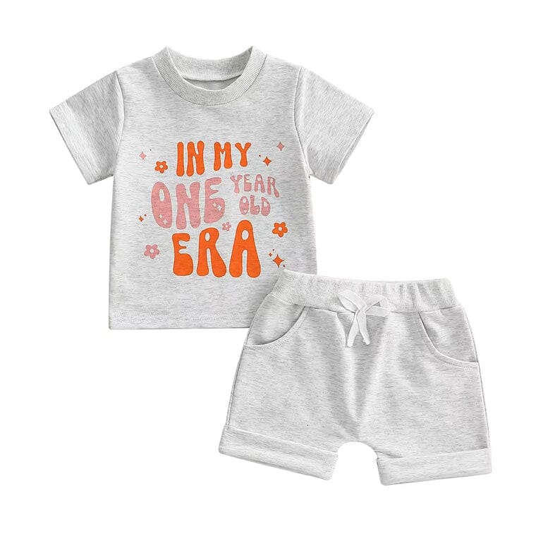Short Sleeve First Birthday Era Baby Set