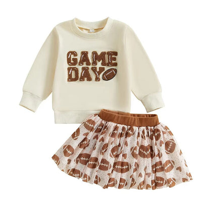 Long Sleeve Game Day Skirt Toddler Set