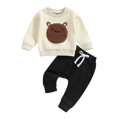 Long Sleeve Fuzzy Bear Baby Set