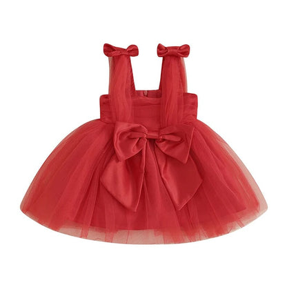 Christmas Bow Tulle Baby Dress