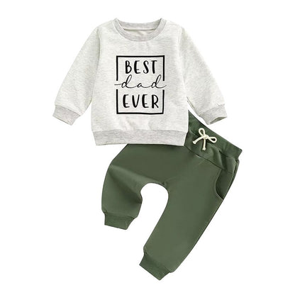 Best Dad Ever Solid Pants Baby Set
