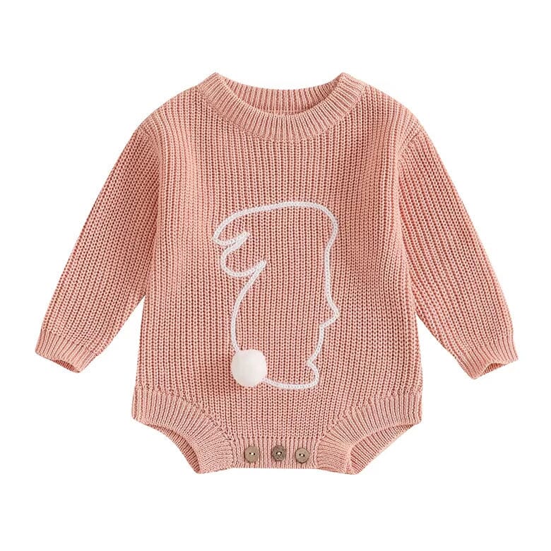 Long Sleeve Easter Knitted Baby Bodysuit