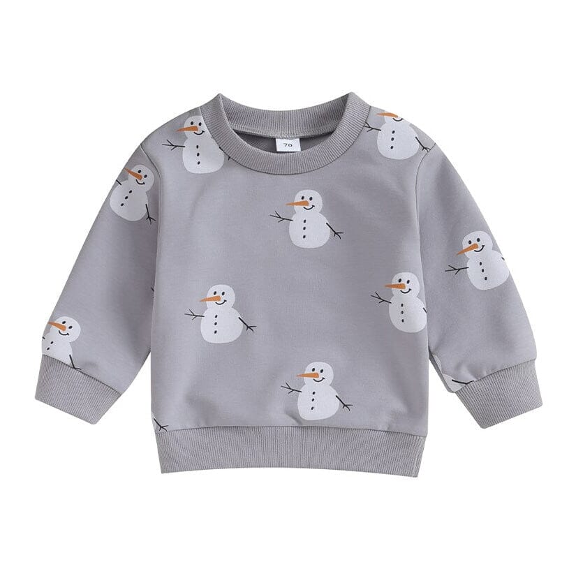 Gray Snowman Baby Sweatshirt
