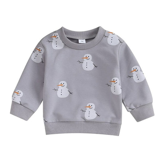 Gray Snowman Baby Sweatshirt