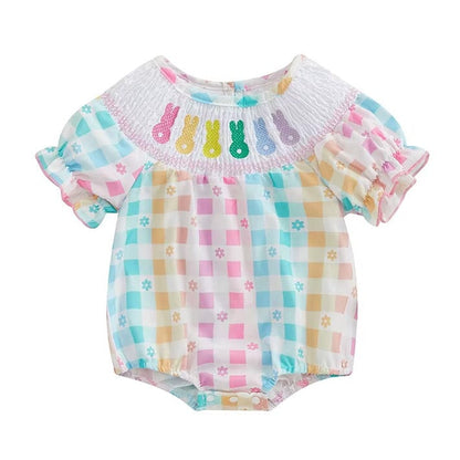 Baby Girl Smocked Easter Romper