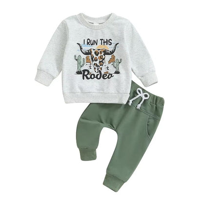 I Run This Rodeo Long Sleeve Baby Set