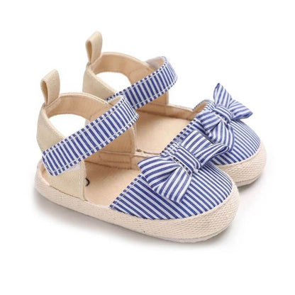 Striped Bowknot Baby Sandals