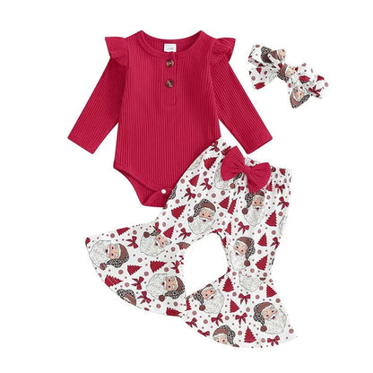Christmas Flared Pants Baby Set