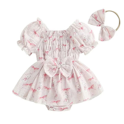 Puff Sleeve Easter Baby Romper