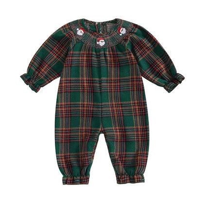 Christmas Vintage Plaid Baby Jumpsuit