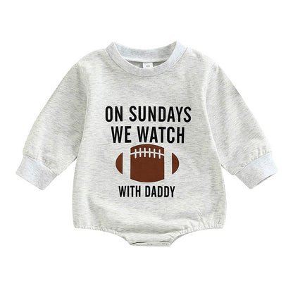 Long Sleeve Football Baby Bodysuit