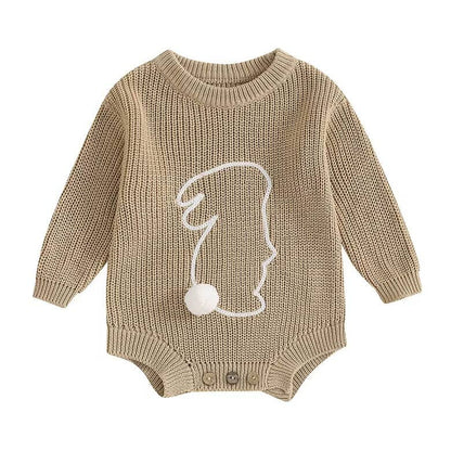 Long Sleeve Easter Knitted Baby Bodysuit