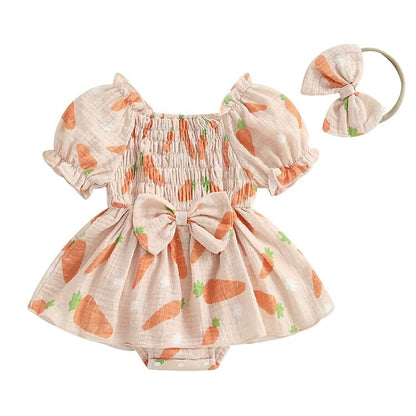 Puff Sleeve Easter Baby Romper