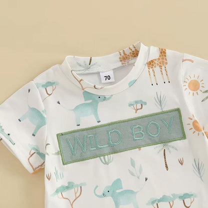 Short Sleeve Wild Boy Baby Set