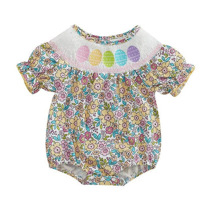 Baby Girl Smocked Easter Romper