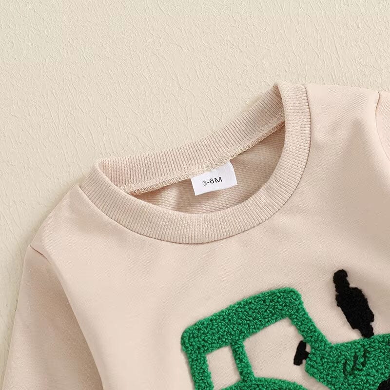 Long Sleeve Tractor Solid Pants Baby Set