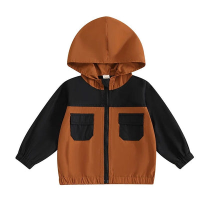 Pockets Zip-Up Hooded Toddler Jacket