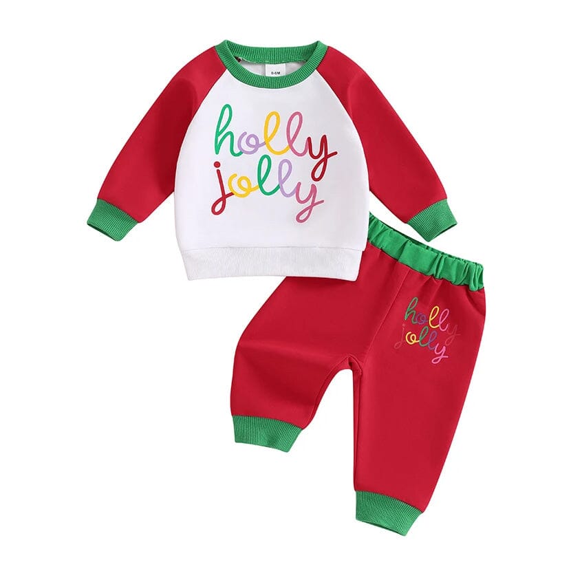 Long Sleeve Holly Jolly Baby Set