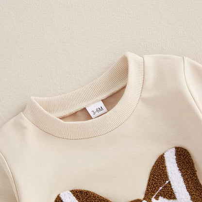 Football Bow Flared Pants Baby Set