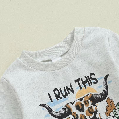I Run This Rodeo Long Sleeve Baby Set