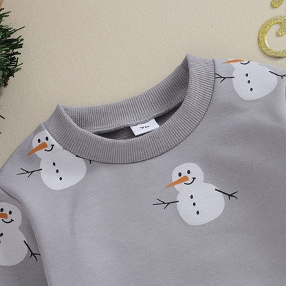 Gray Snowman Baby Sweatshirt