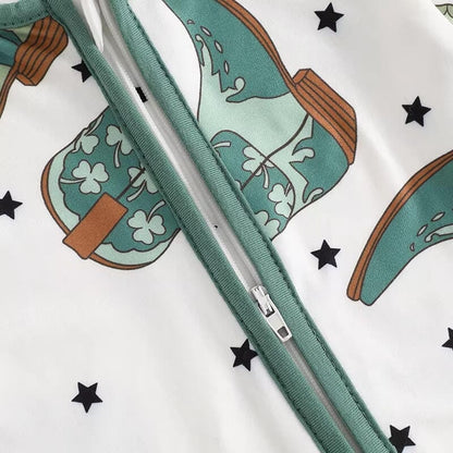 St. Patrick's Day Cowboy Zipped Baby Jumpsuit