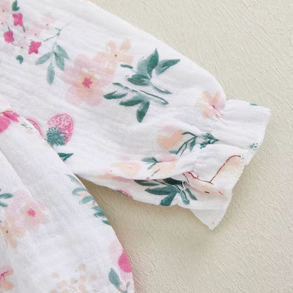 Long Sleeve Floral Bunny Baby Romper