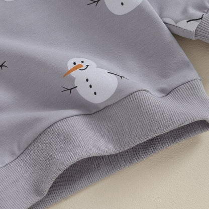 Gray Snowman Baby Sweatshirt