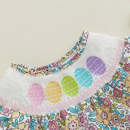 Baby Girl Smocked Easter Romper
