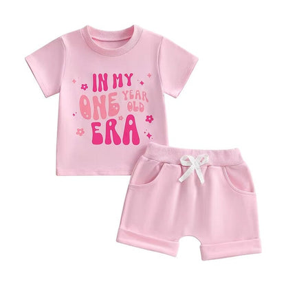 Short Sleeve First Birthday Era Baby Set
