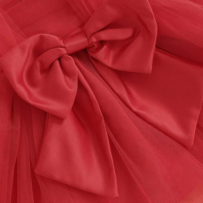 Christmas Bow Tulle Baby Dress