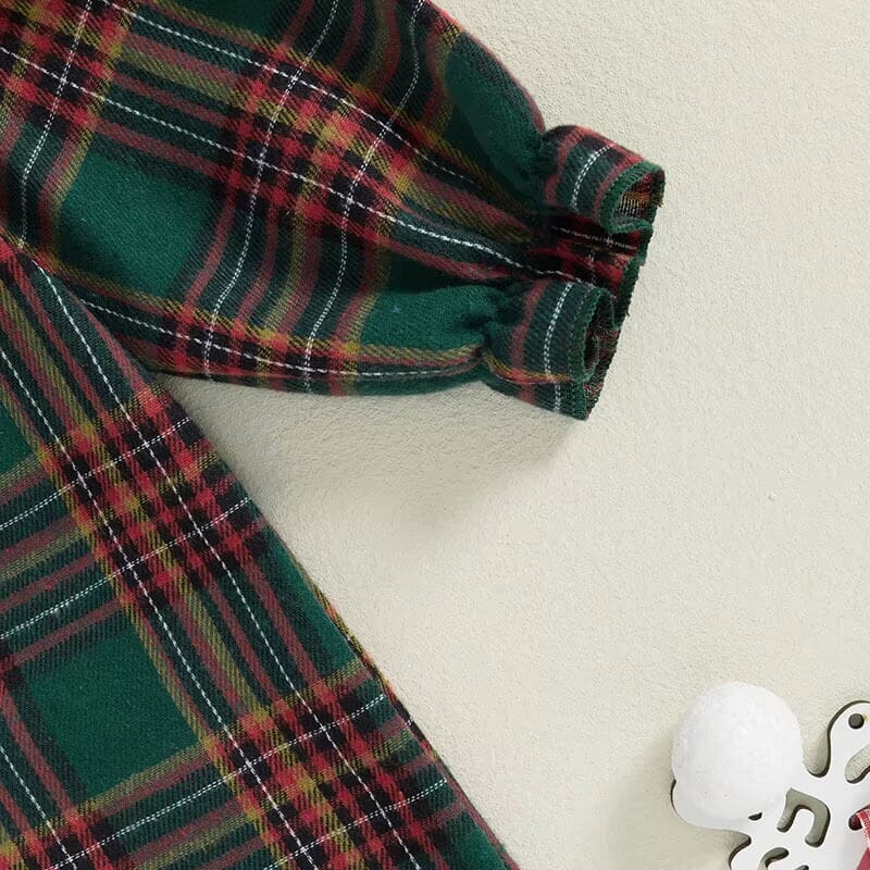Christmas Vintage Plaid Baby Jumpsuit