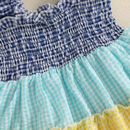 Colorful Plaid Smocked Toddler Dress
