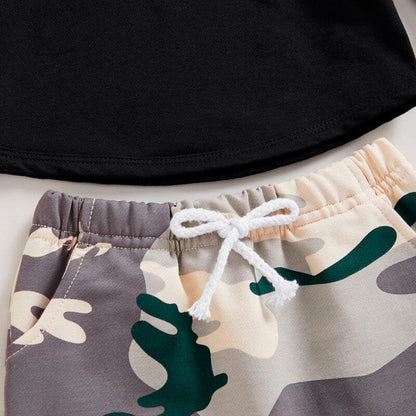 Black Camo Hooded Baby Set