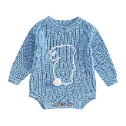 Long Sleeve Easter Knitted Baby Bodysuit