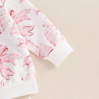 Valentine's Day Bows Baby Set