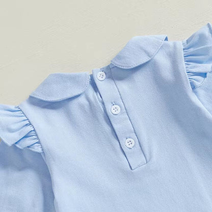 Long Sleeve Blue Collar Baby Jumpsuit