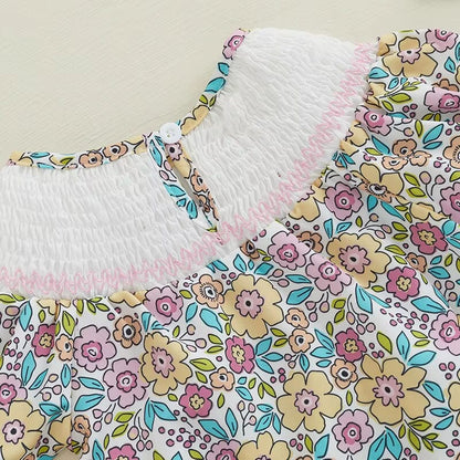 Baby Girl Smocked Easter Romper