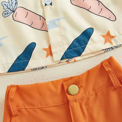 Gentleman Orange Shorts Easter Toddler Set