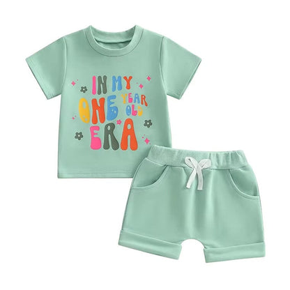 Short Sleeve First Birthday Era Baby Set